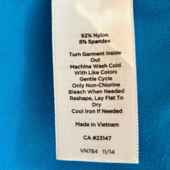 Talbots Cerulean Blue Long Sleeve V-Neck Faux Wrap Dress - Picture 6 of 9